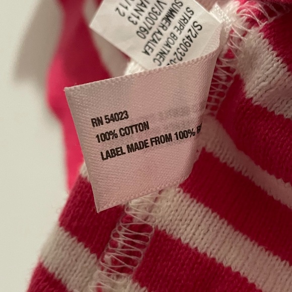 Gap Extra Small Hot Pink and White Stripes Long Sleeve Sweater Shirt, Wide Neck - Picture 11 of 11